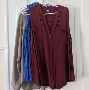 "MYSTERY" BUNDLE: X3 Button Down Blouses